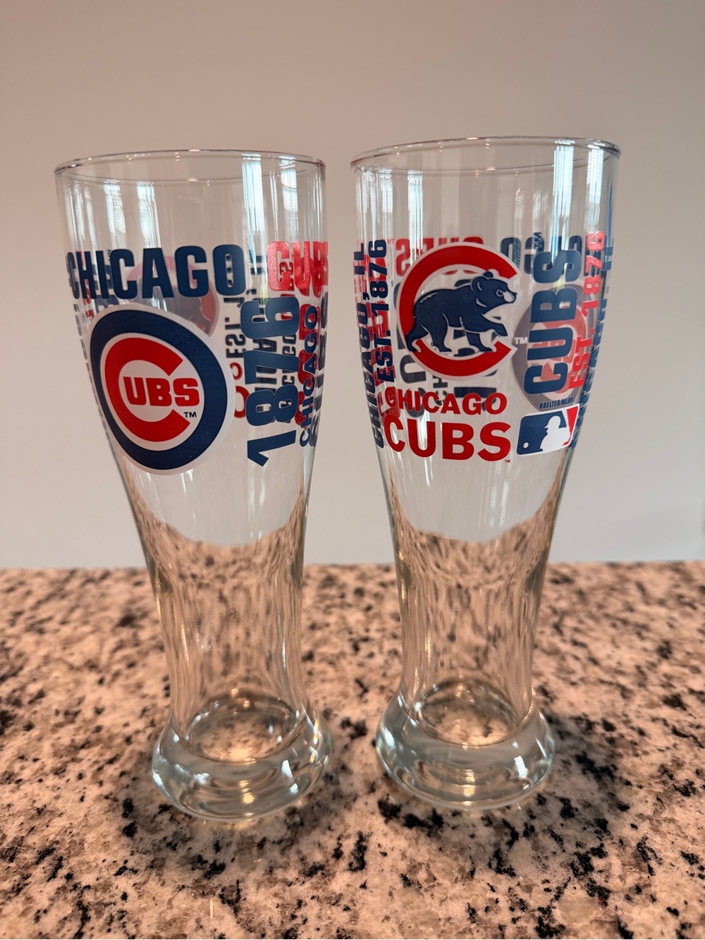 NWOB Chicago Cubs 16oz Pilsner Glasses - Set of 2